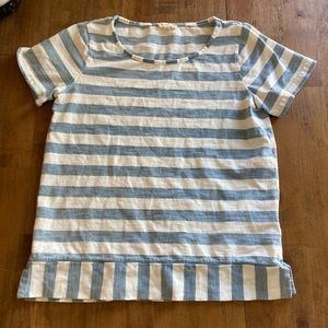 Blue and white striped tee